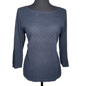 LOFT Petite 3/4 Sleeve Top Soft Classic Casual Workwear Chic